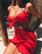 High waist ruffled hip wrap holiday skirt - ROUTINE FASHION